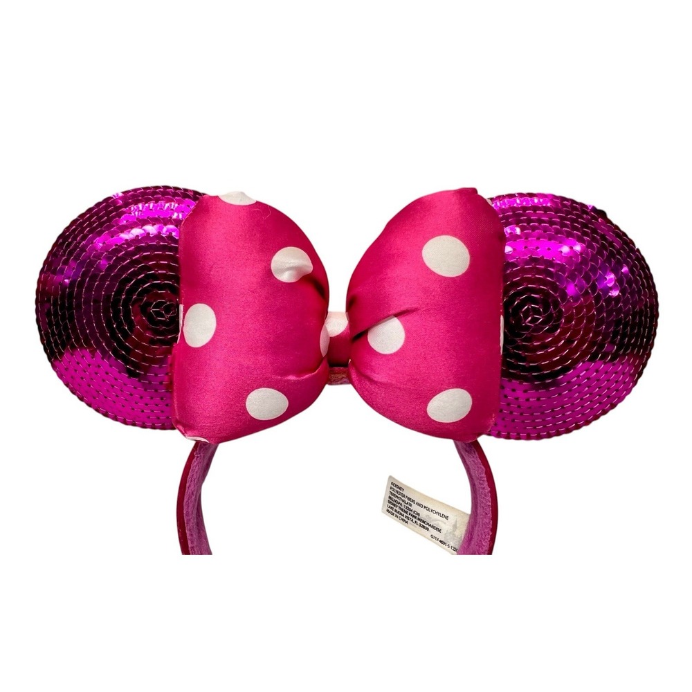 Original Disney Parks Pink W Pink Polka Dot Bow Minnie Ears - Picture 4 of 10
